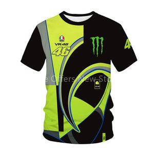 2023 F1 Team Racing Men's T-skjortor VR46 Kort längdland Motorcykel Lokomotivtryck Summercykel Sportkläder Top RJ6X