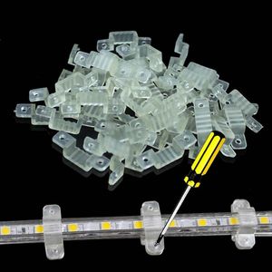 Strips LED 100/50 Strip Fastener Clips Silicone Fixer Bracket Holders For Light 14mm Mount Flexible Mounting FixerLED StripsLED