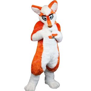 Halloween laranja de cabelos compridos mascote mascote de cachorro desenho animado coelho de caráter de caráter de caráter de carnaval para adultos festa de aniversário