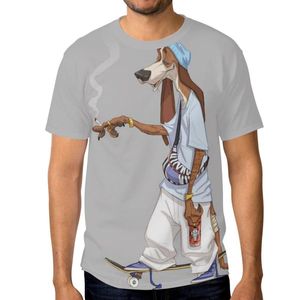 Men's T-Shirts Hiphop Summer Gray Man T-shirt Fashion Cartoon Animal Tshirt Highstreet Short Sleeve O-neck Polyester Pullover Tee ShirtMen's