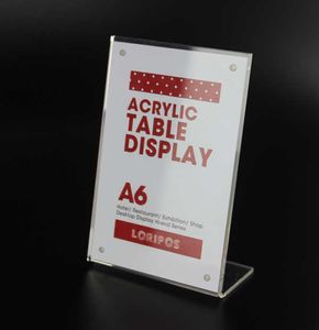 10 * 15cm upprätt akryl magnetisk etiketthållare stativ affisch banner meny lista ram reklam skylt klipphållare display stativ