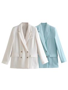 Women's Suits & Blazers Summer Women Casual Coats Solid Loose Double Breasted Female Elegant Street Blazer Outerwear ClothingWomen's