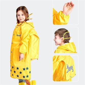 Kinder Regenmantel Kinder Niedlich Capa De Chuva Infantil Wasserdichter Kinder Regenmantel Cover Poncho Regenbekleidung Regenmantel mit einer Schultasche 210320