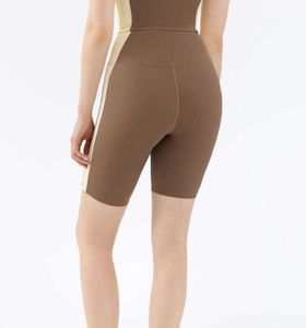 Renk kontrast Beş nokta yoga şort pantolon yüksek bel kalça kaldırma kızlar yaz koşu fitness tozlukları tracess çıplak spor iç çamaşırları