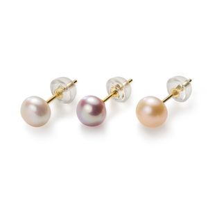 High Quality Genuine Pearl Stud Earring Sterling Silver Earrings