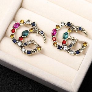 Wholesale party earings for sale - Group buy Mixed Simple K Gold Plated Silver Luxury Letters Stud Brand Designers Geometric Famous Women Round Crystal Rhinestone Earring Wedding Party Jewelry