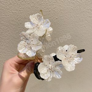 Sweet Flower Hairpin Holder Hair Clip Women Elegant Ponytail Hair Claw Hairstyle Tool Hair Accessories Gifts