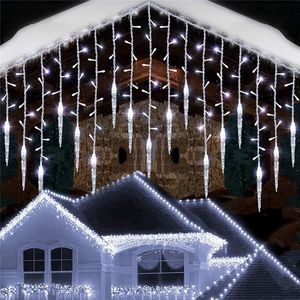 문자열 Led Street Garland House Christmas Lights 2022 년 장식 고드연 커튼 Festoon Lightsled