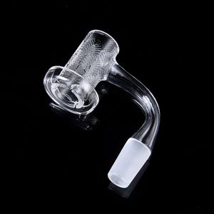 Unique Engrave Quartz Banger Nails Smoking OD 20mm Accessories 10 14mm Male Joint 45 90 Degree Full Weld Beveled Edge Bangers Tobacco Tools FWQB11 Wholesale