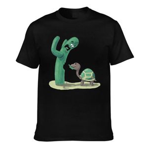 Men's T-Shirts Tortoise Eating Cactus T Shirt Plant Cool Shirts Crew Neck Graphic Tee Streetwear Top Tees Men Plus Size 4XL 5XLMen's