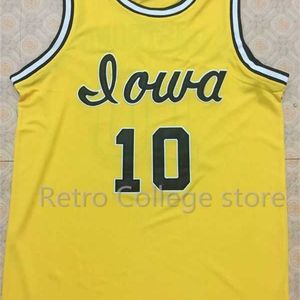 SJZL98 # 10 B.J. Armstrong Iowa Hawkeyes College Basketball Jersey Retro Retrato Personalizar Qualquer Número de Tamanho e Nome do Jogador