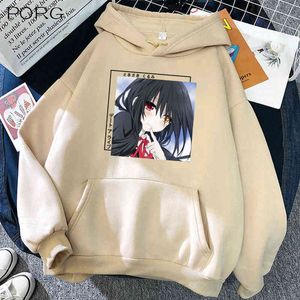 Date A Live Hoodie Kurumi Tokisaki Printing Pullover Loose Unisex Hoodie Y220713