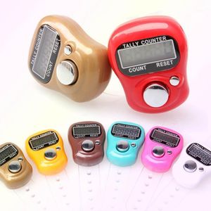 Bärbar elektronisk Digital Counter Mini LCD Handhållen Finger Ring Tally Stitch markör Plast Row Sport Delar Tillbehör