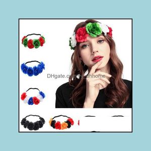 Headbands Hair Jewelry New Wedding Flower Crown Head Band Women Floral Wreath Bridesmaid Bridal Headpiece Female Headband Dropship Drop Deli