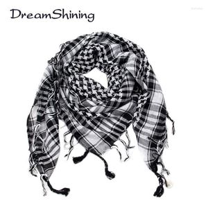 Scarves DreamShining Arab Shemagh Tactical Palestine Light Polyester Scarf Shawl For Men Fashion Plaid Printed WrapsScarves Shel22