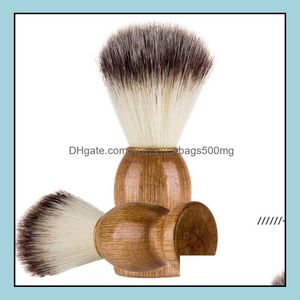 Wholesale best tools for men for sale - Group buy Cleaning Brushes Household Tools Housekee Organization Home Garden Newbarber Hair Shaving Razor Wood Handle Beard Brush Men Best Gift Barb