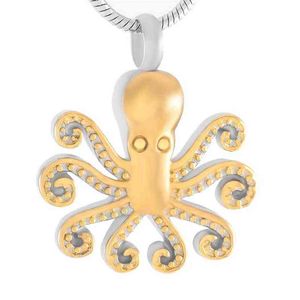Octopus IJD9390 Stainless Steel Cremation Pendant Necklace Memory Ashes Keepsake Urn Necklace Funeral Jewelry257P
