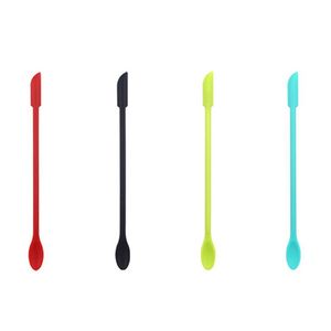 Colorful Smoking Silicone Dry Herb Tobacco Wax Oil Rigs Wig Wag Cigarette Bongs Dabber Straw Nails Portable Scraper Stick Poker Tips Spoon Rod Holder DHL Free