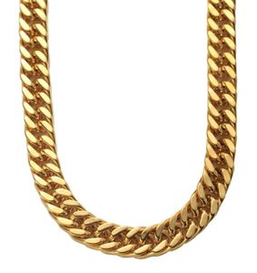 14k hip hop 15mm grande corrente de ouro masculino banhado a ouro dominador exagerado miami cuba colar 60cm