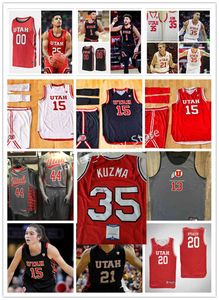 Xflsp College 35 Kyle Kuzma Jersey Custom UU Utah Utes Stitched College Maglie da basket 10 Merv Jackson 3 Luther Burden 23 Danny Vranes 33 Josh