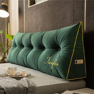 Cushion/Decorative Pillow Real European Removable Bedside Velet Cushion Triangular Bed Backrest For Couple Soft Waist Large Sofa HeadboardCu