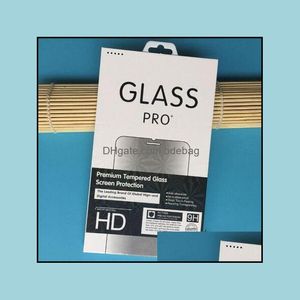 Mode Retail Box Pakket Papier Plastic Verpakking voor Premium Gehard Glas Screen Protector Film Hang Gat Nieuwe Tas Drop Leverings Dozen