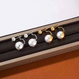 French Retro Personality Stud Hanging Pearl Ball Earrings Female New Niche Design 925 Silver Needle Fashion All-Match Jewelry Gift