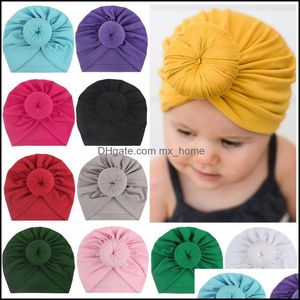 11 colori Orecchie per bambini Er Cappelli Stile europeo Moda Bambino Cappello indiano Bambini Turbante Nodo Copricapo Caps Drop Delivery 2021 Accessori Baby