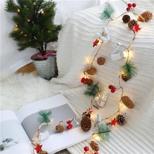 Strings 2m 20 Led Copper Wire Pine Cone Fairy String Lights Christmas Garland For Room Navidad Decorations Home Year Decor GiftsLED