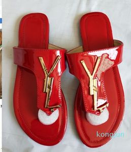 Kadın Sandalet Kadın Sıradan Parmak Tüzbeleri Kırmızı Sandalet Kauçuk Sole Web Strap Kadın Terlikleri 30 Renkli Elbise Ayakkabı Yslong Boyut 34-42