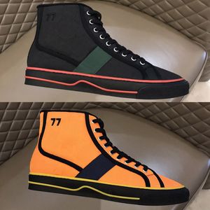 High Top Tennis Sneaker Green en Red Web Shoes For Man Woman Black White Orange Blue Canvas Shoe Classic Trainers Maat