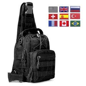 600D Bolsa de ombro tático militar EDC Backpack de viagens ao ar livre Backpack à prova d'água Campo de camping Backpack Camouflage Sacos do Exército 220721