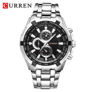 Curren 8023 Quartz Watch Мужчины Водонепроницаемые спортивные военные часы Mens Business Busine Steel Birstwatch Мужские часы Reloj Hombre 220623