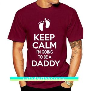 Keep Calm I am going to be a Daddy Dad Fathers Baby footprints Gifts T shirt Male Hip Hop funny Tee Shirts wholes 220702