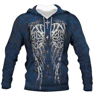 Erkek Hoodies Sweatshirts Dijital Baskı 2022 Kış Serin Erkekler Tarz Trend Giysileri Sıradan Kazak Desen Moda Loosemen's