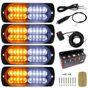 4st 20LED Strobe Light 4 i 1 Police Flasher 12V LED -bil LED -nödblinkande lampor Stroboskop för auto