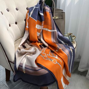 Kvinnor 100% Silk Scarf Women Luxury Brand Fashion Scarfe Hangzhou Real Silk Scarf Ladies High-end Satin Long Silk Wrap