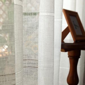 Curtain & Drapes Cotton Linen Hollow Tulle Curtains For Bedroom Window Living Room Sheer Blinds Custom Made CurtainsCurtain
