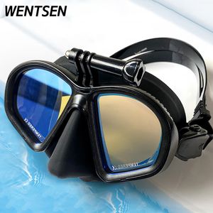 Wholesale gopro dive mask resale online - GoPros free diving mask professional black deep water full face masks equipment scuba dive goggles myopia lens