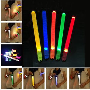 500pcs Nylon LED Sports Slap Wrist Strap Bands Wristband Party Light Flash Bracelet Glowing Armband Flare For Party Concert