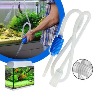 Strumenti semiautomatici per la pulizia dell'acquario Acquario Sifone Aspirapolvere Pompa Cambio rapido dell'acqua con pulsante di pressione dell'aria Controller del tubo dell'acqua YF0027