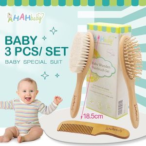 Baby Hair Brush Personalized Wood And Comb Set For born Portable Pocket Goat Bath for Kids 220728
