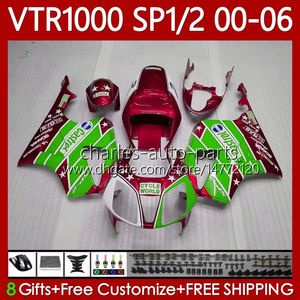 Honda VTR用OEM Bodywork Red Green RTV 1000 RC51 00-06 BODYS 123NO.141 SP1 SP2 VTR1000 RTV1000 00 01 02 2004 2000 2000 2000 2000 2000 2002 2003 04 05 06フェアリング