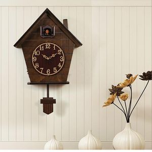 Orologi da parete Grande orologio vintage Legno 3d Soggiorno Pendolo giapponese Uccello Silenzioso Timer a cucù Casa Camera da letto Reloj Decor Bambini