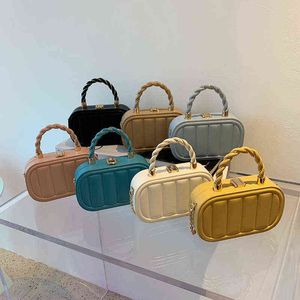 Women Chain Suitcase Messenger Bags PU Leather Small Crossbody Bags Blue White Designer Shoulder Bags Clutch Evening Party Bag G220526