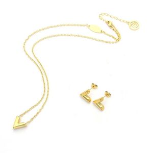 Wholesale gold necklace long set resale online - 20 design mix simple Jewelry sets heart letter pendant letter earrings long necklace Fashion Stainless Steel K Gold silver rose Y