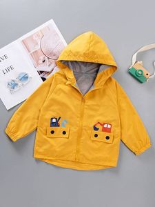 Toddler Boys Cartoon Graphic Zip-up Hooded Coat SHE