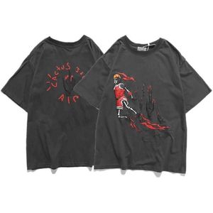 高品質のデザイナー宇宙飛行士フォームプリントタイ染色Tshirtp ThunderboltショートスリーブTシャツ