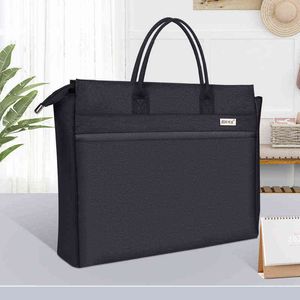 Document Bag Oxford Cloth Business Briefcase Waterproof Portable Zipper Document Bag Conference Material Bag 220718