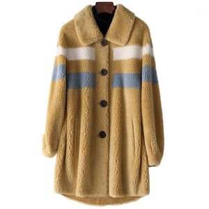 FURE FURE FUA FAUX Autumn Winter Ubrania 2022 Koreańskie topy vintage prawdziwe płaszcz żeńska kurtka wełniana zamszowa podszewka Manteau femme ZT4215